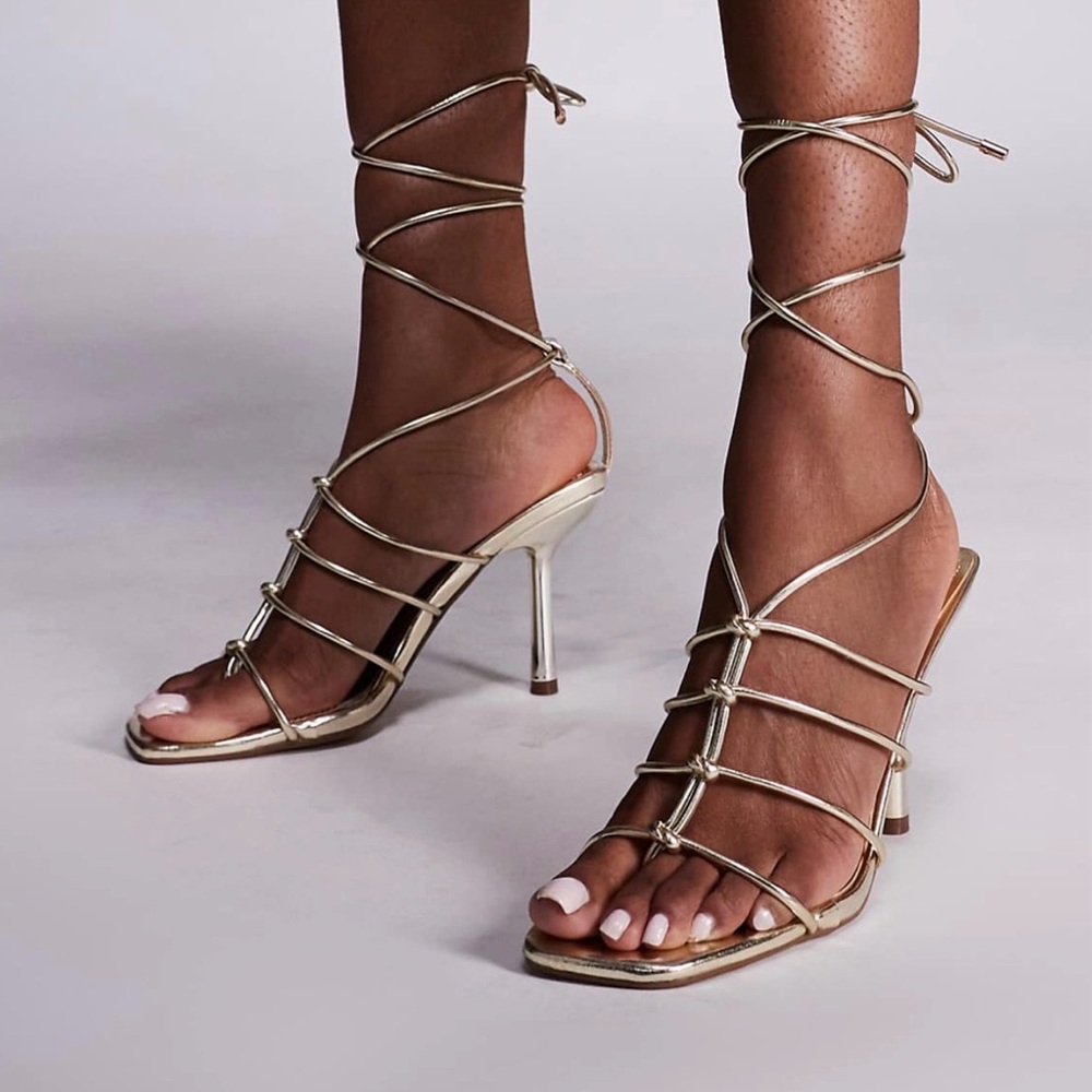 Public desire gold sandals